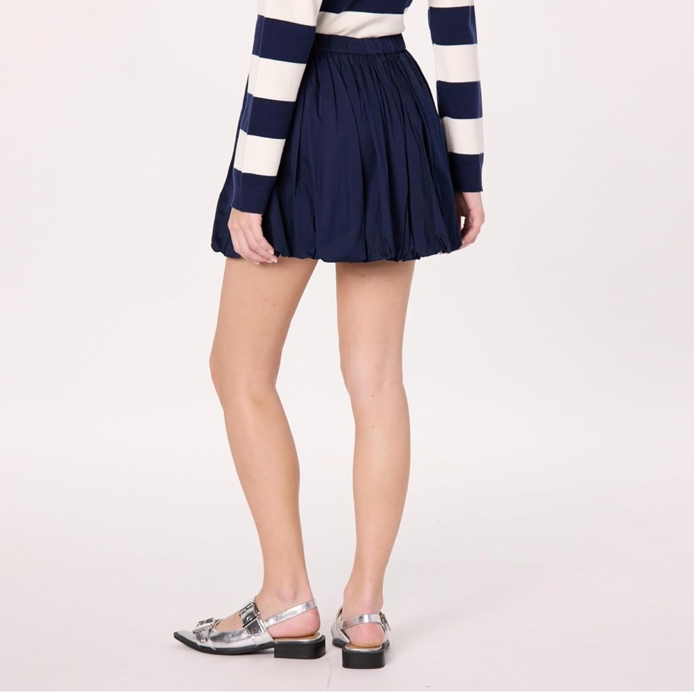 Navy Blue Pleated Women's Skirt